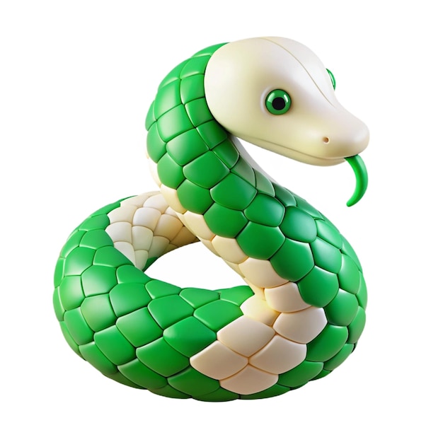 PSD a green snake with a green snake on its head