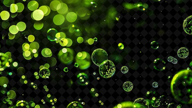 PSD green soap bubbles in a glass of water