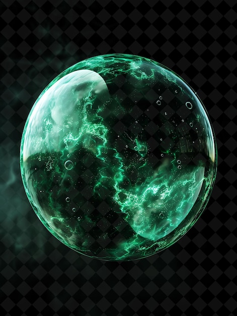 PSD a green sphere with a green firework on it