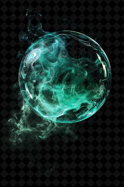 PSD a green sphere with a green smoke in the middle