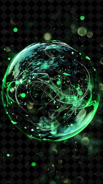 a green sphere with the word quot on it