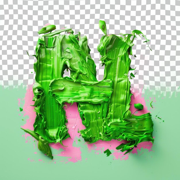 a green splash of paint with the letter a on it