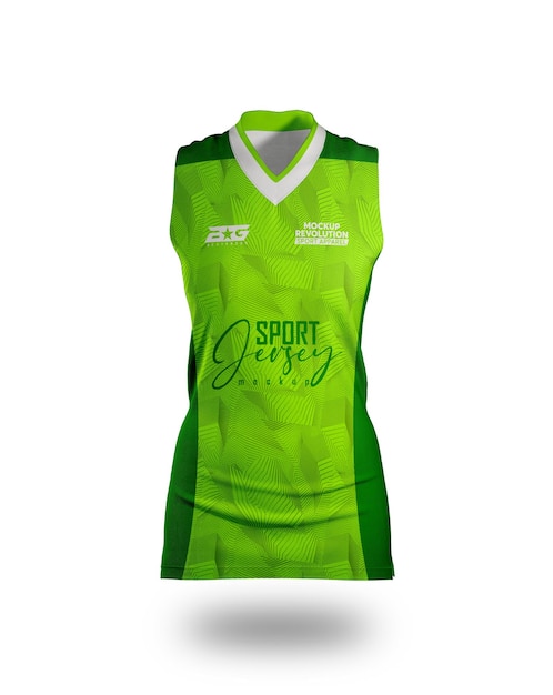 PSD a green sports jersey with the word sport on it