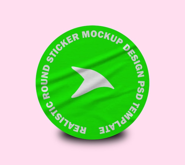 Green Sticker Mockup Design PSD