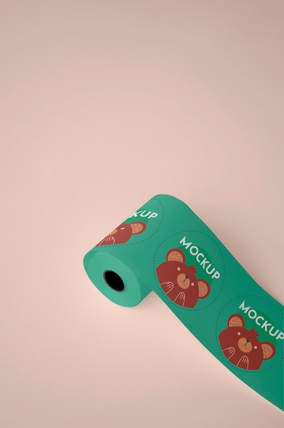 Green sticker roll with bears