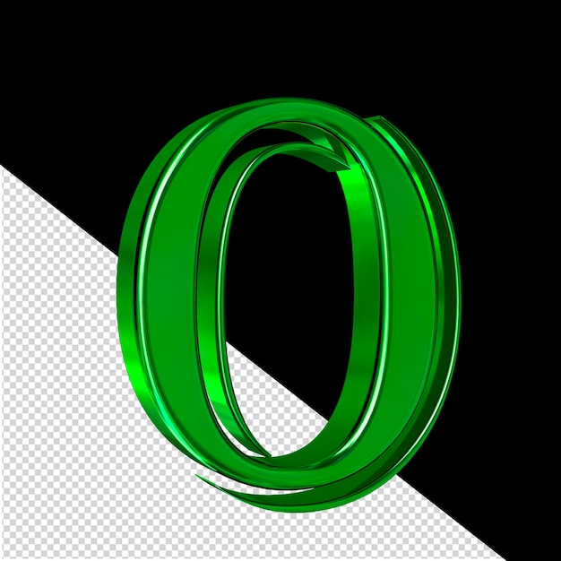 Green symbol view from left letter o