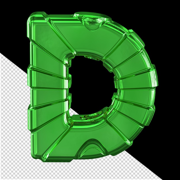 Green symbols with straps letter d