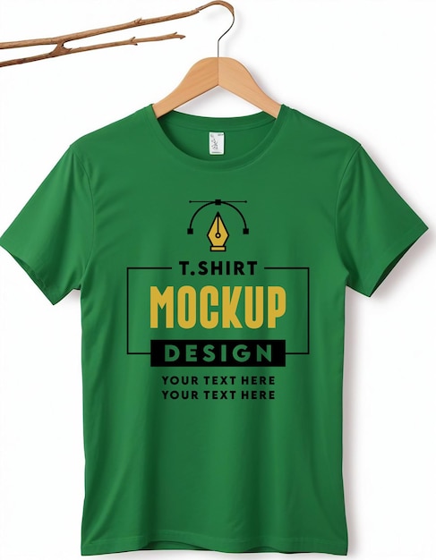 a green t - shirt with the word t - shirt on it is displayed