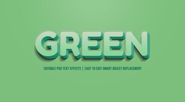 Green - Text Effect Premium PSD