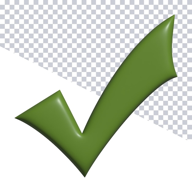 A green tick symbol with a white background