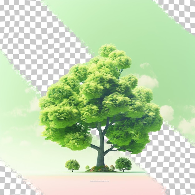 Green tree against a transparent background