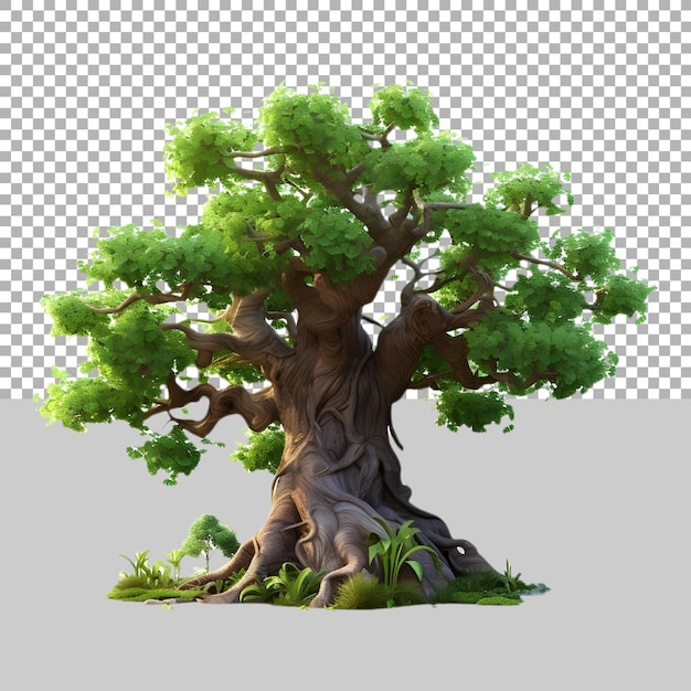 Green Tree on Transparent background Ai Generated