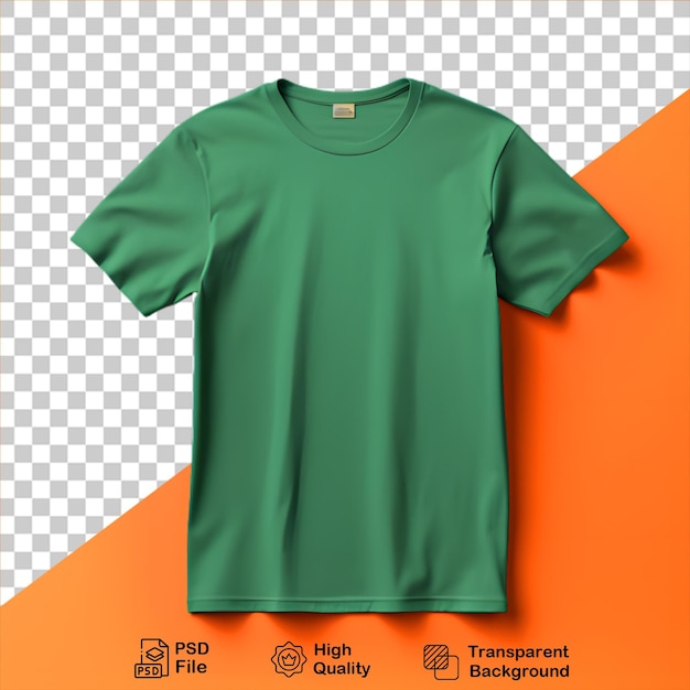 green tshirt mockup isolated on transparent background include png file