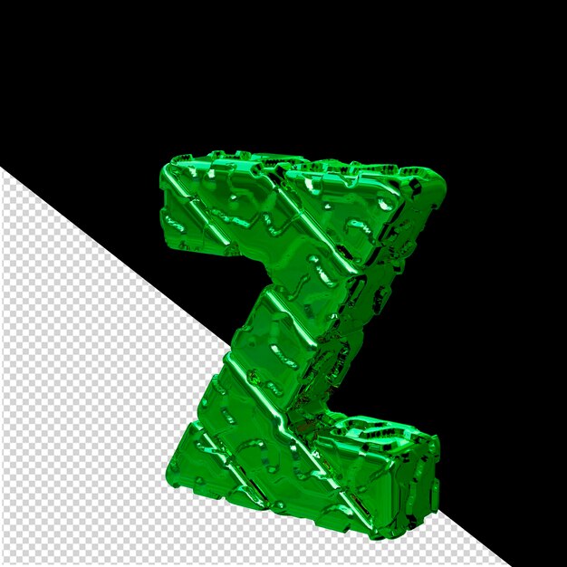 The green unpolished symbol turned to the left letter z