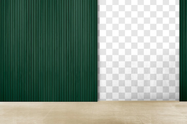 PSD green wall mockup png authentic empty room interior design