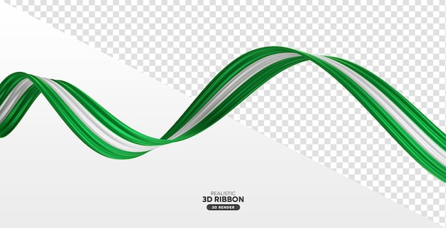 green and white 3d ribbon