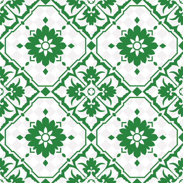 a green and white floral pattern in green and white