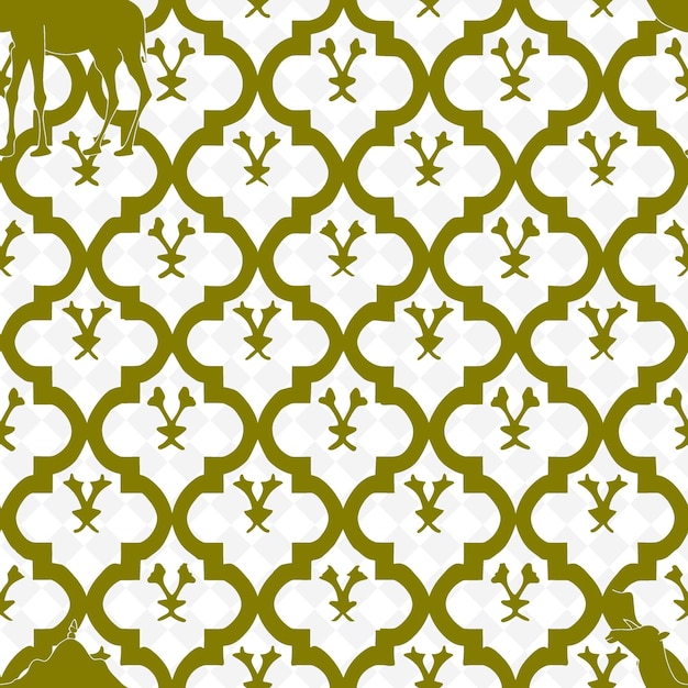 PSD a green and white pattern with a deer in a green background