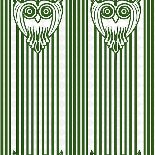 PSD a green and white pattern with owl on the left