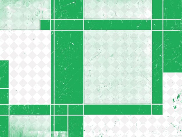 a green and white tile with a green square on it