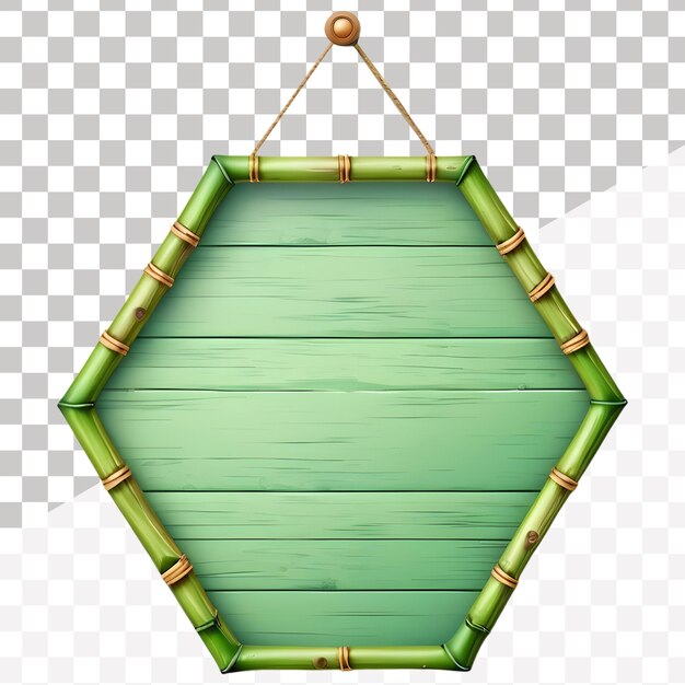 PSD a green wooden sign hexagonal style