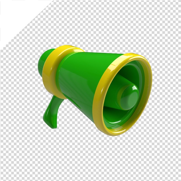 Green and Yellow 3D Megaphone of Independence