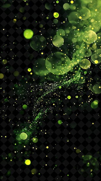 green and yellow abstract circles on a black background