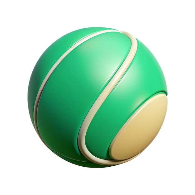 PSD a green and yellow ball with a yellow stripe on the bottom