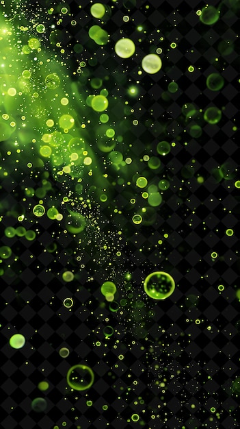 green and yellow circles on a black background