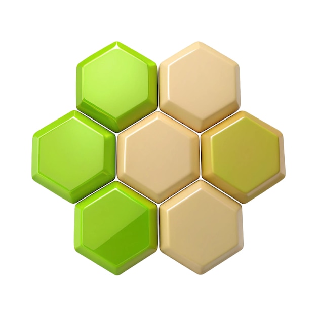 a green and yellow cube with the bottom left corner