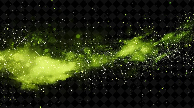 green and yellow glitter on a black background