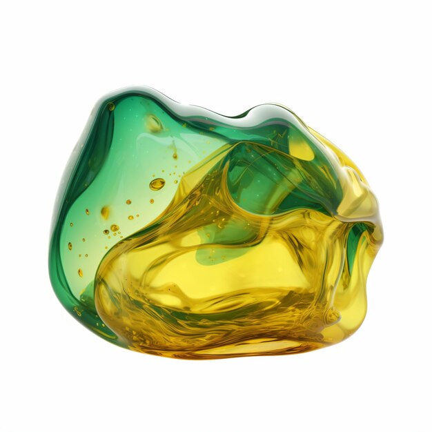 PSD green and yellow gradient liquid shape