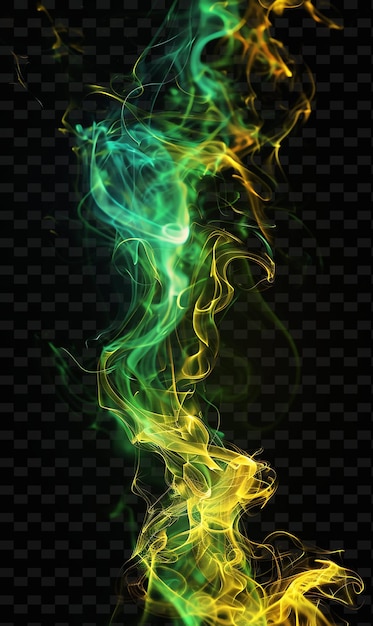 the green and yellow lines of the smoke are created by person