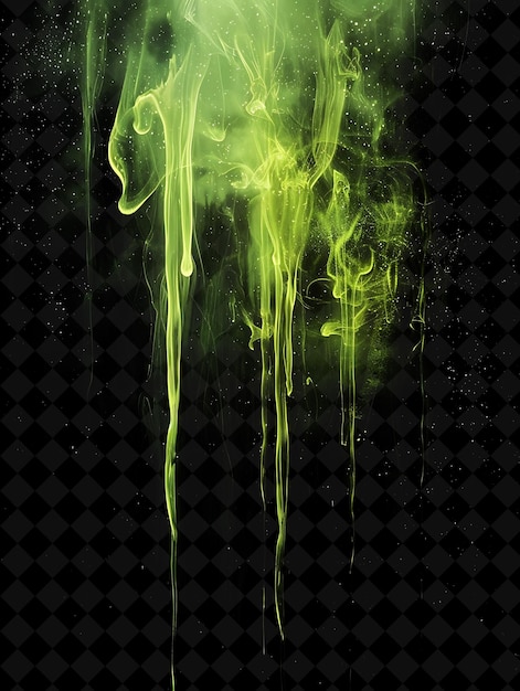 a green and yellow swirl is on a black background