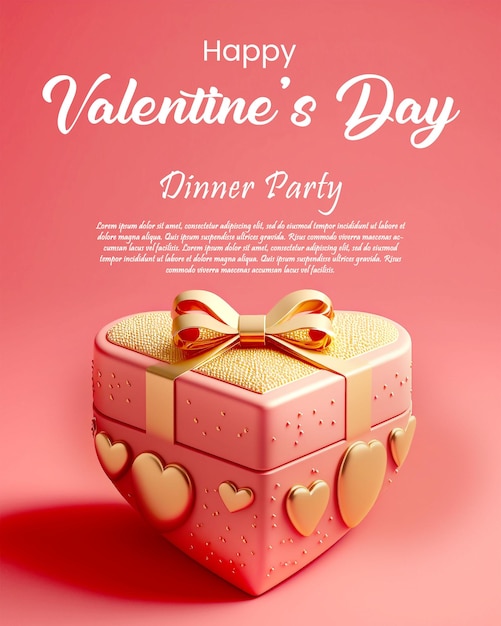 greeting happy valentine's day, with gift box background, generative ai