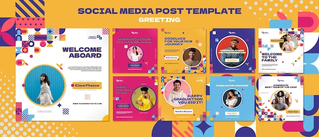 Greeting social media post template