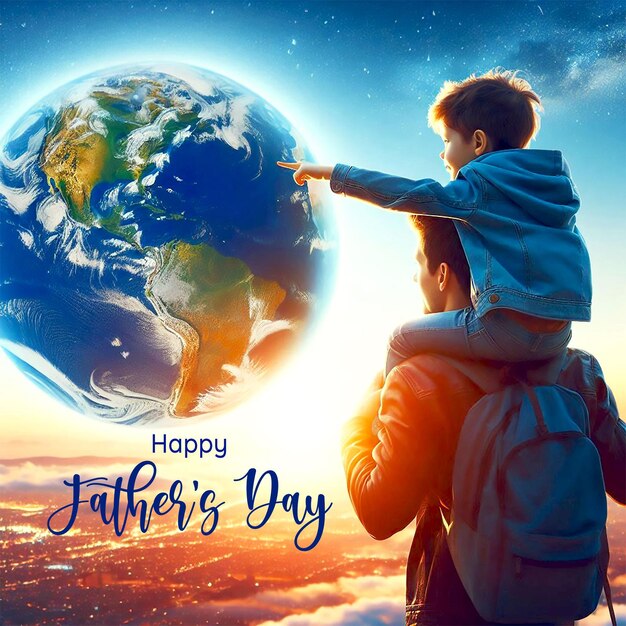 Greetings on Fathers Day Vectorbased artwork A banner or card wishing fathers day