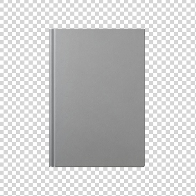 PSD grey book mockup top view isolated on transparent background