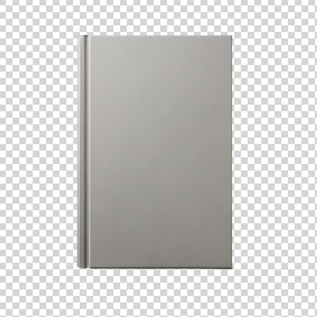 PSD grey book mockup top view isolated on transparent background