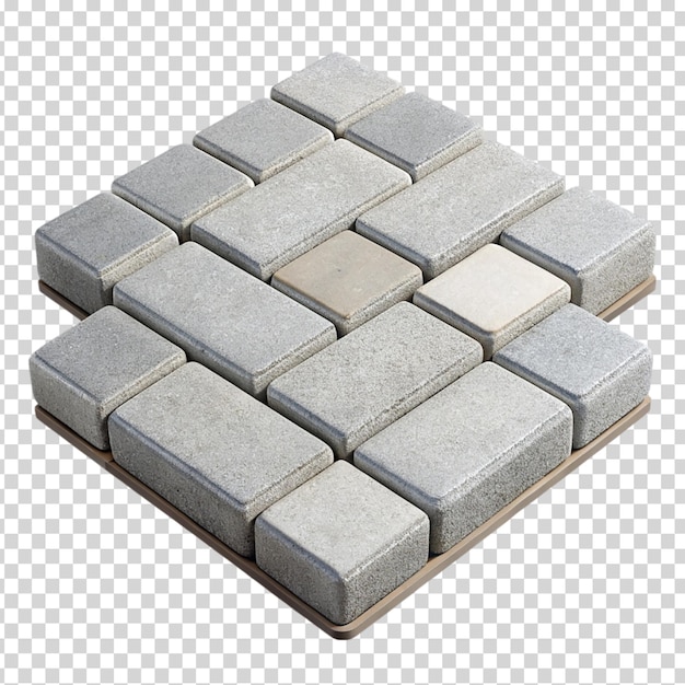 PSD a grey checkered tile floor on transparent background