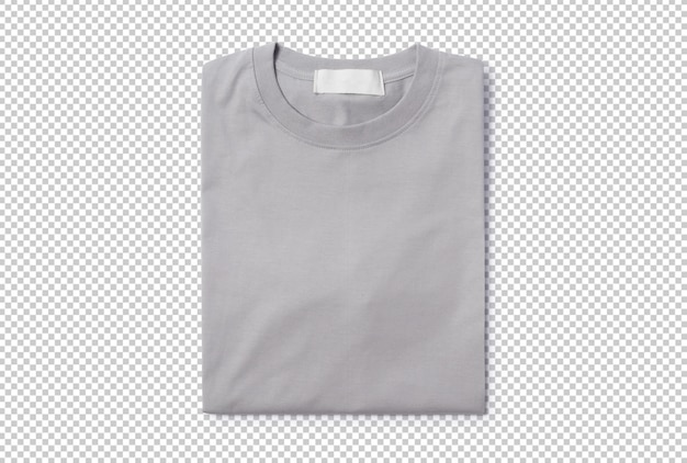 Grey folded t-shirt mockup template for your design.