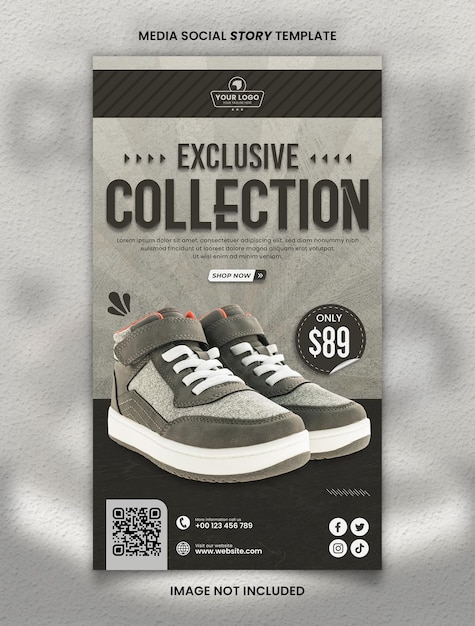 Grey Shoe Exclusive Collection Media Social Story Post Template