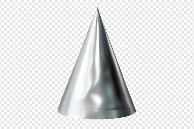 PSD grey silver party hat isolated on transparent background