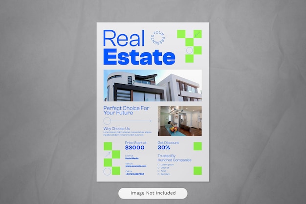 PSD grey utilitarian real estate flyer