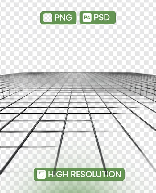 PSD grid png isolated on transparent background