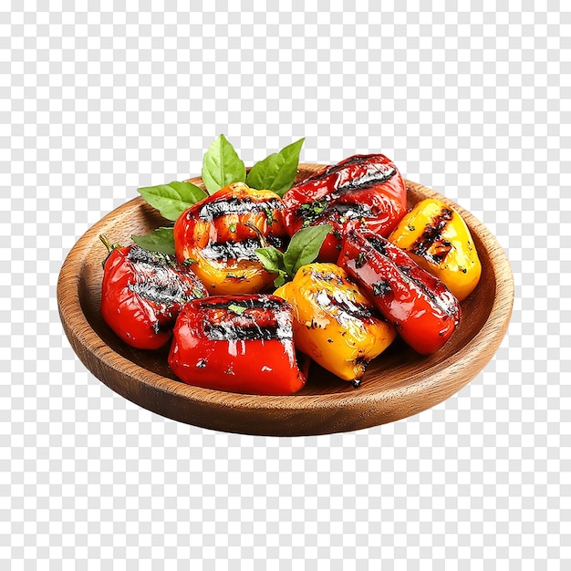 PSD grilled bell peppers isolated on a transparent background