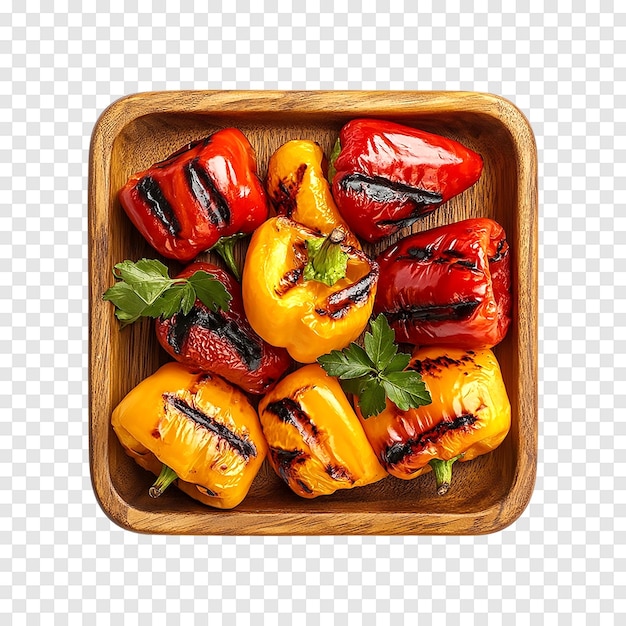 PSD grilled bell peppers isolated on a transparent background