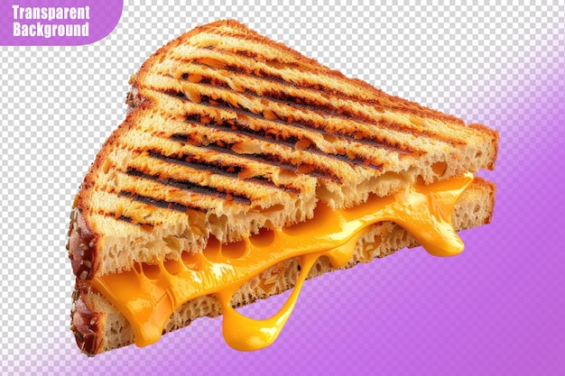 PSD grilled cheese sandwich isolated on transparent background