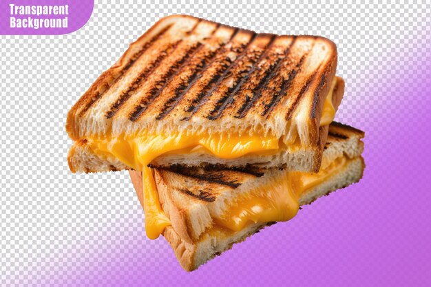 PSD grilled cheese sandwich isolated on transparent background