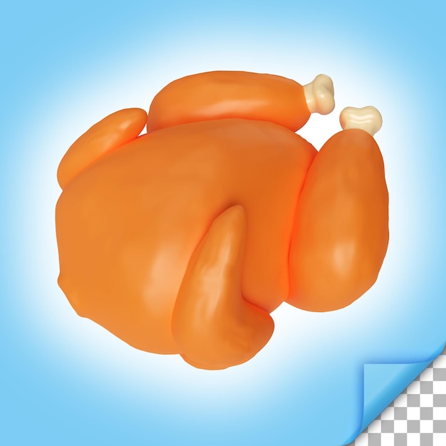 Grilled Chicken 3D Illustration Icon